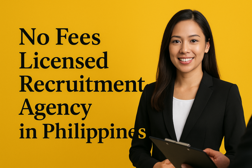 No Fees Licensed Recruitment Agency in Philippines